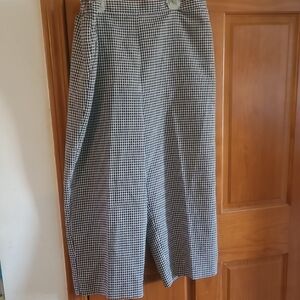 Black White No Tag Leg Cropped Pants Alfred Dunner Sz 16 Pockets Elastic